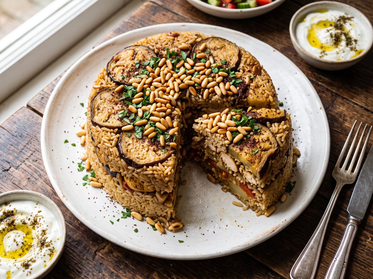 مقلوبة الباذنجان بالدجاج