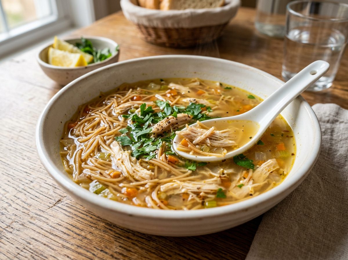 شوربة فراخ بالشعيرية