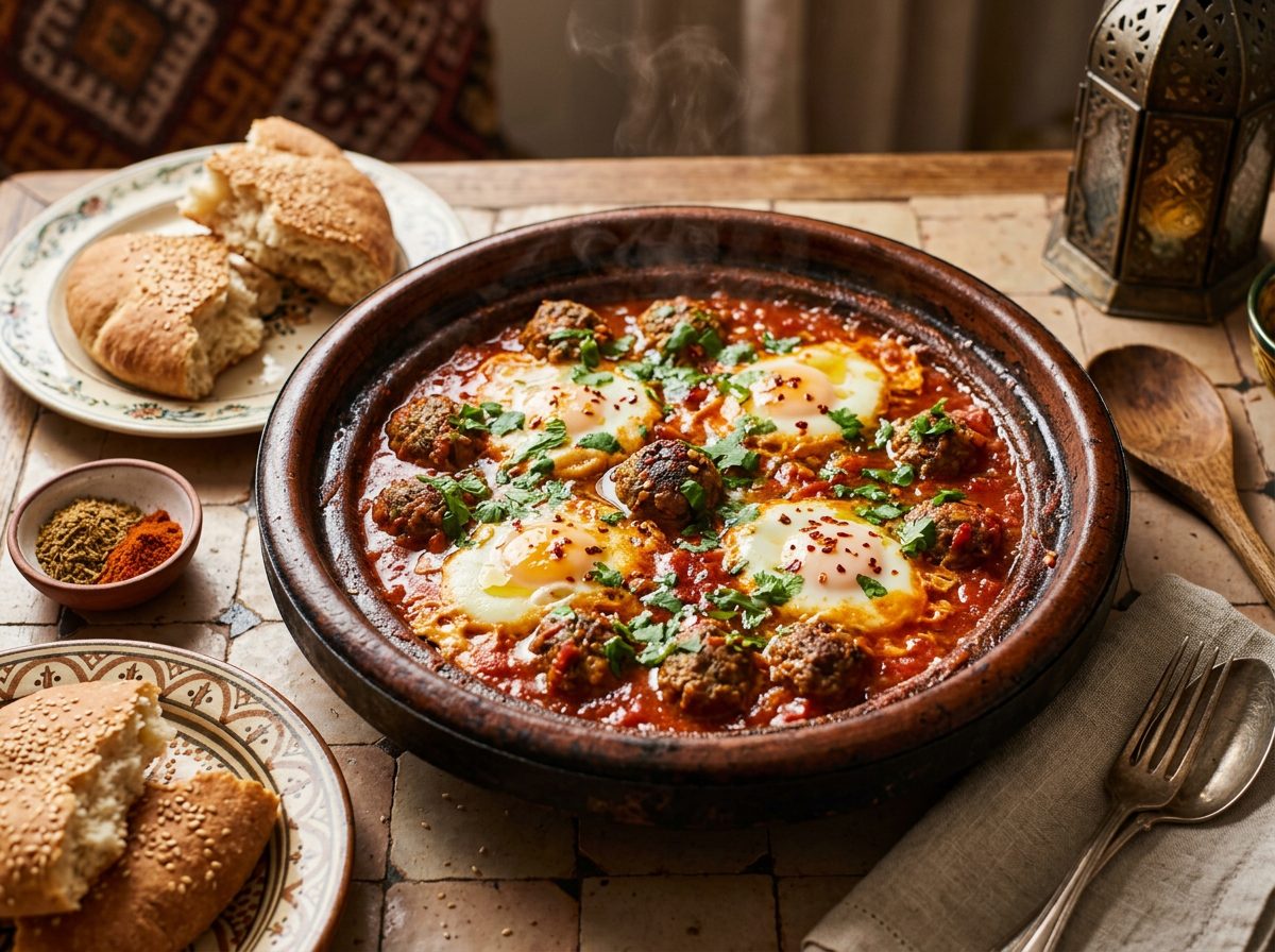 طاجين الكفتة بالبيض المغربي