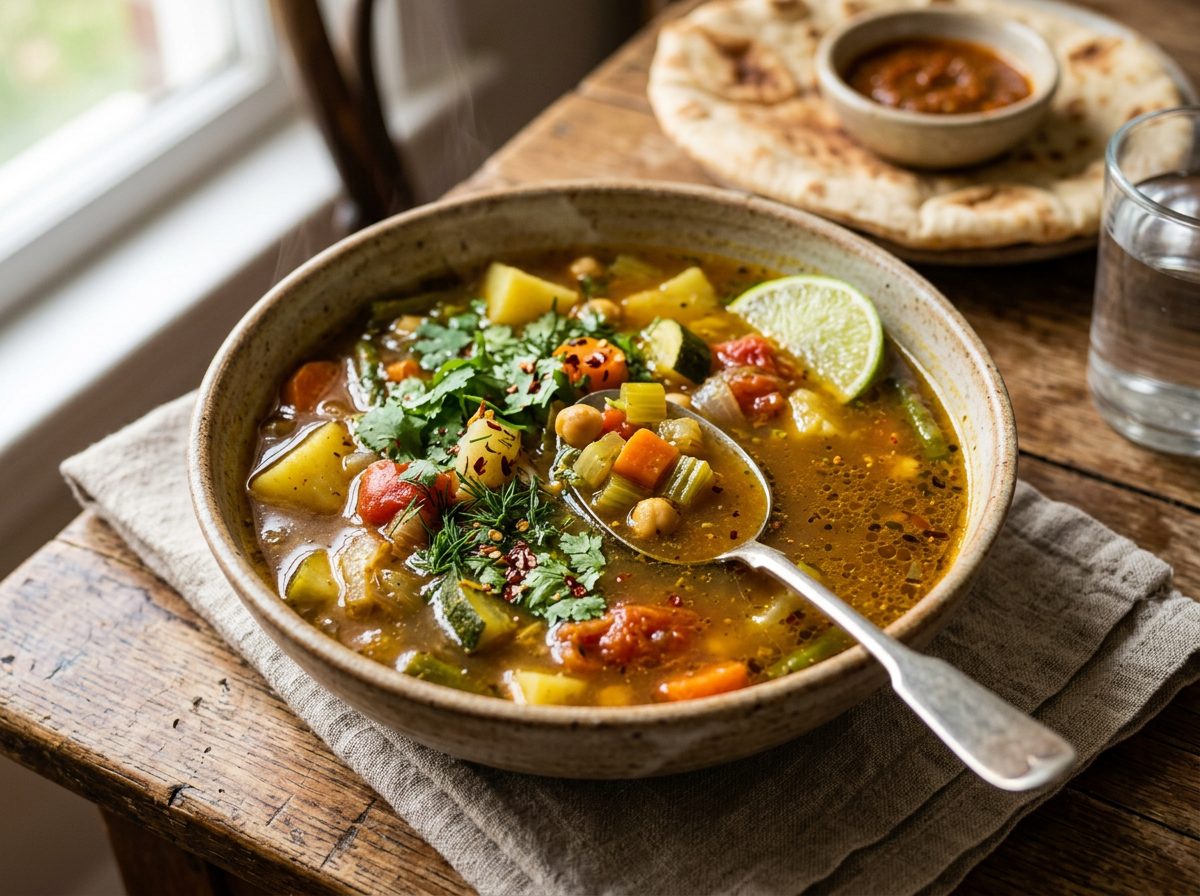 شوربة يمنية بالخضار والبهارات