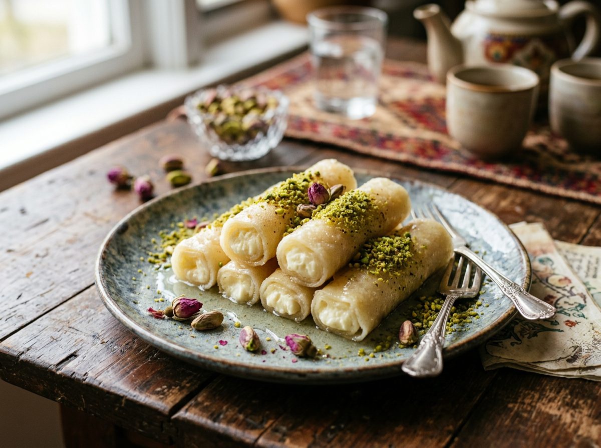 Syrian Halawet El Jibn (Sweet Cheese Rolls)