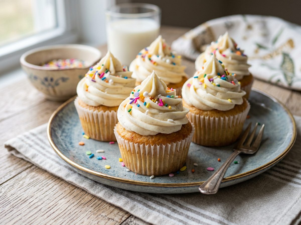 كب كيك الفانيليا بالفروستنج